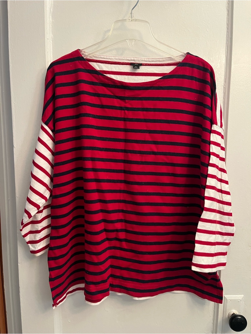 J. Crew Striped Boatneck Top